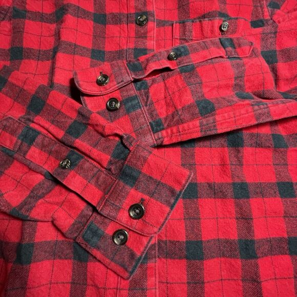 Filson XS Red Black Buffalo Plaid Flannel Shirt Women’s Cotton Button Front Top - Picture 7 of 7